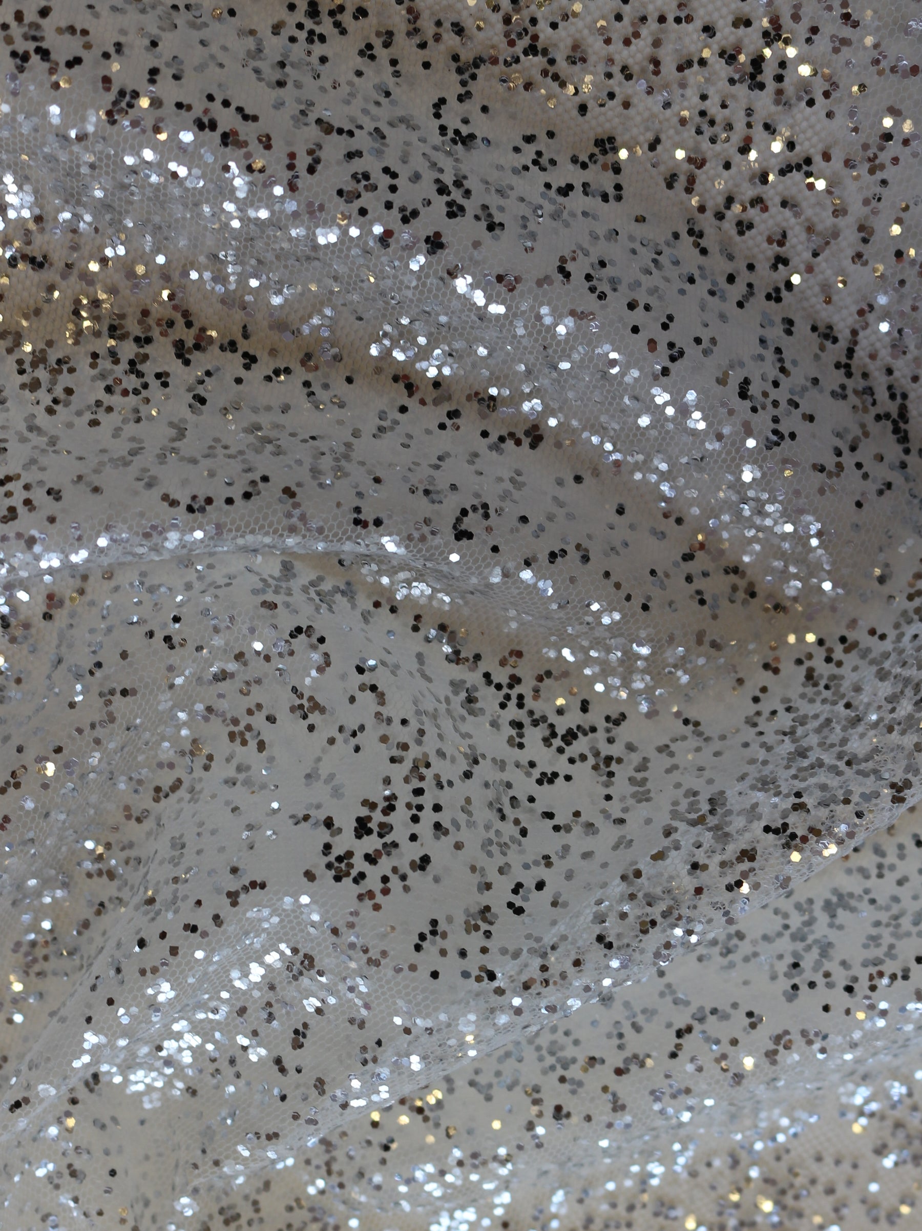 Silver Glitter Tulle (148cm/58") - Lagertha