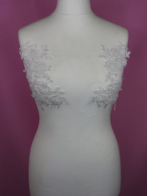 White Beaded Lace Appliques - Sophia