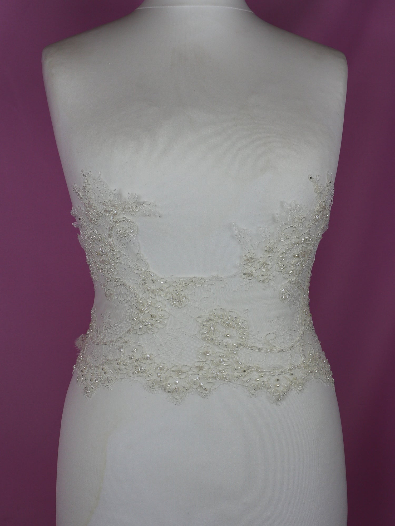 Ivory Corded And Sequin Lace Cappie
