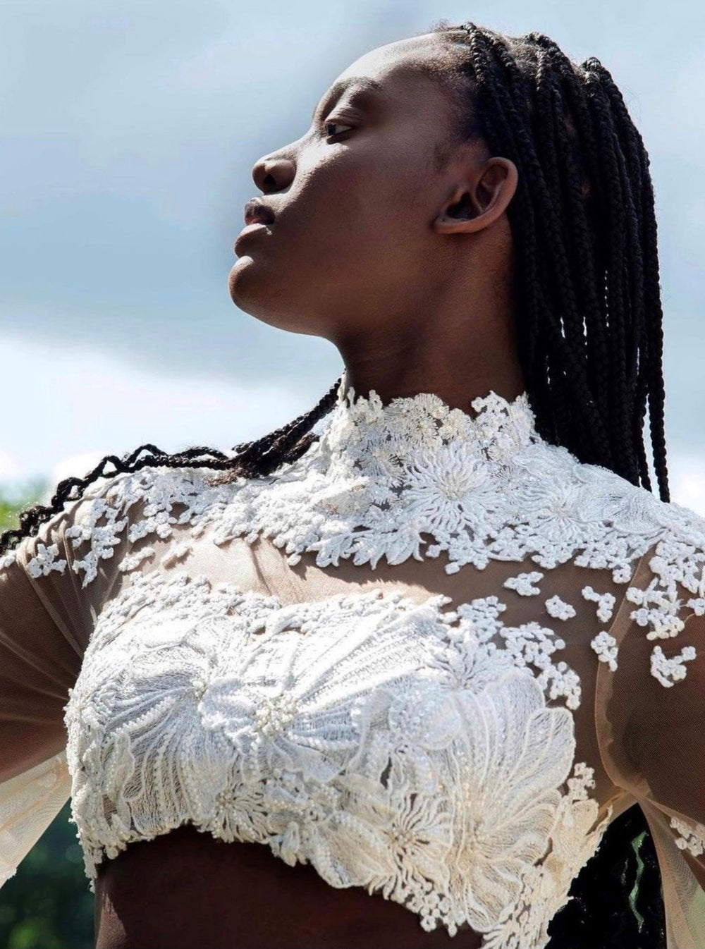 Ivory Beaded Lace Theodora