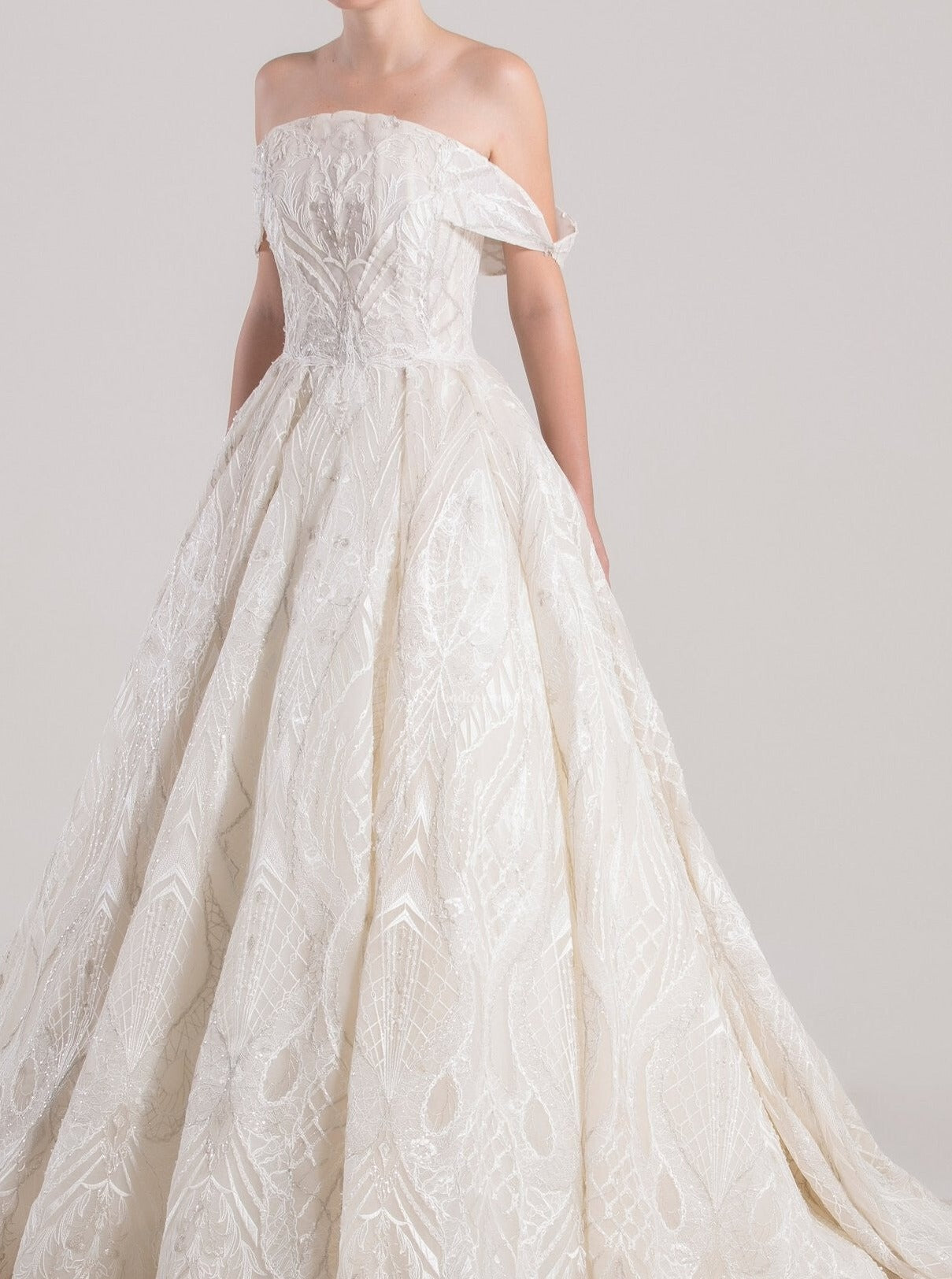 Ivory Embroidered Lace - Hortense