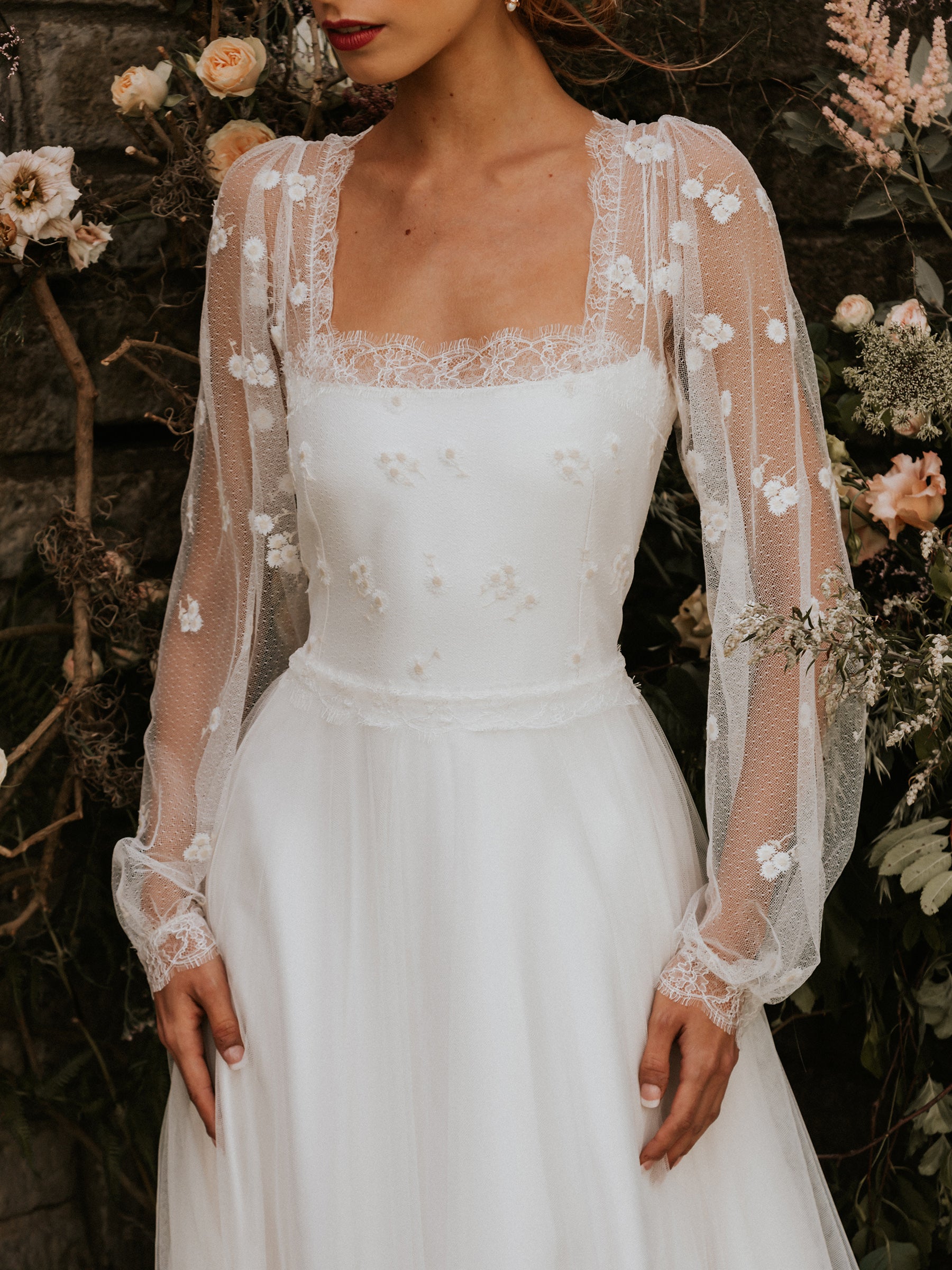 Ivory Embroidered Lace - Lyall