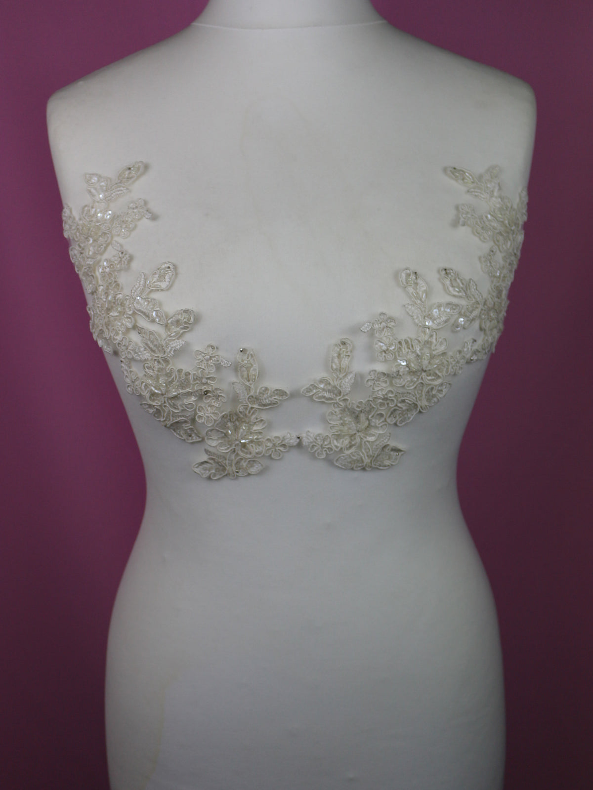 Ivory Beaded Lace Appliques - Victoria (Small)