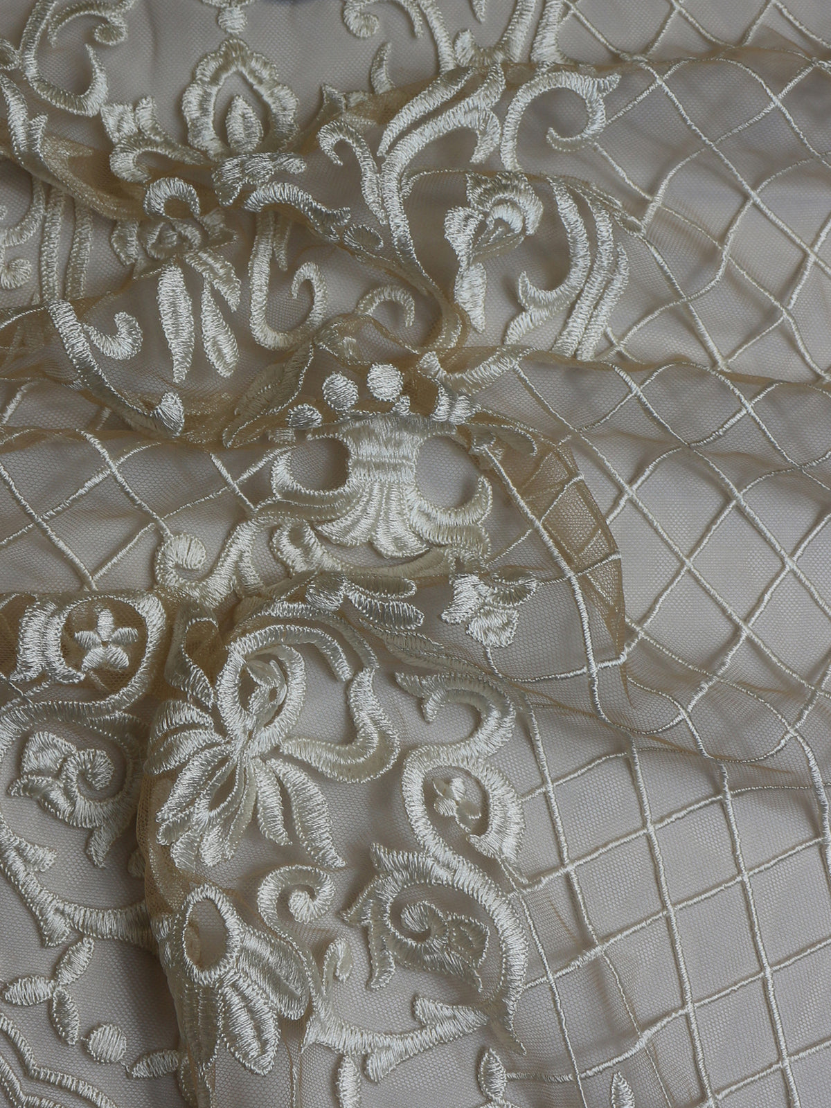 Champagne Embroidered Lace - Victory