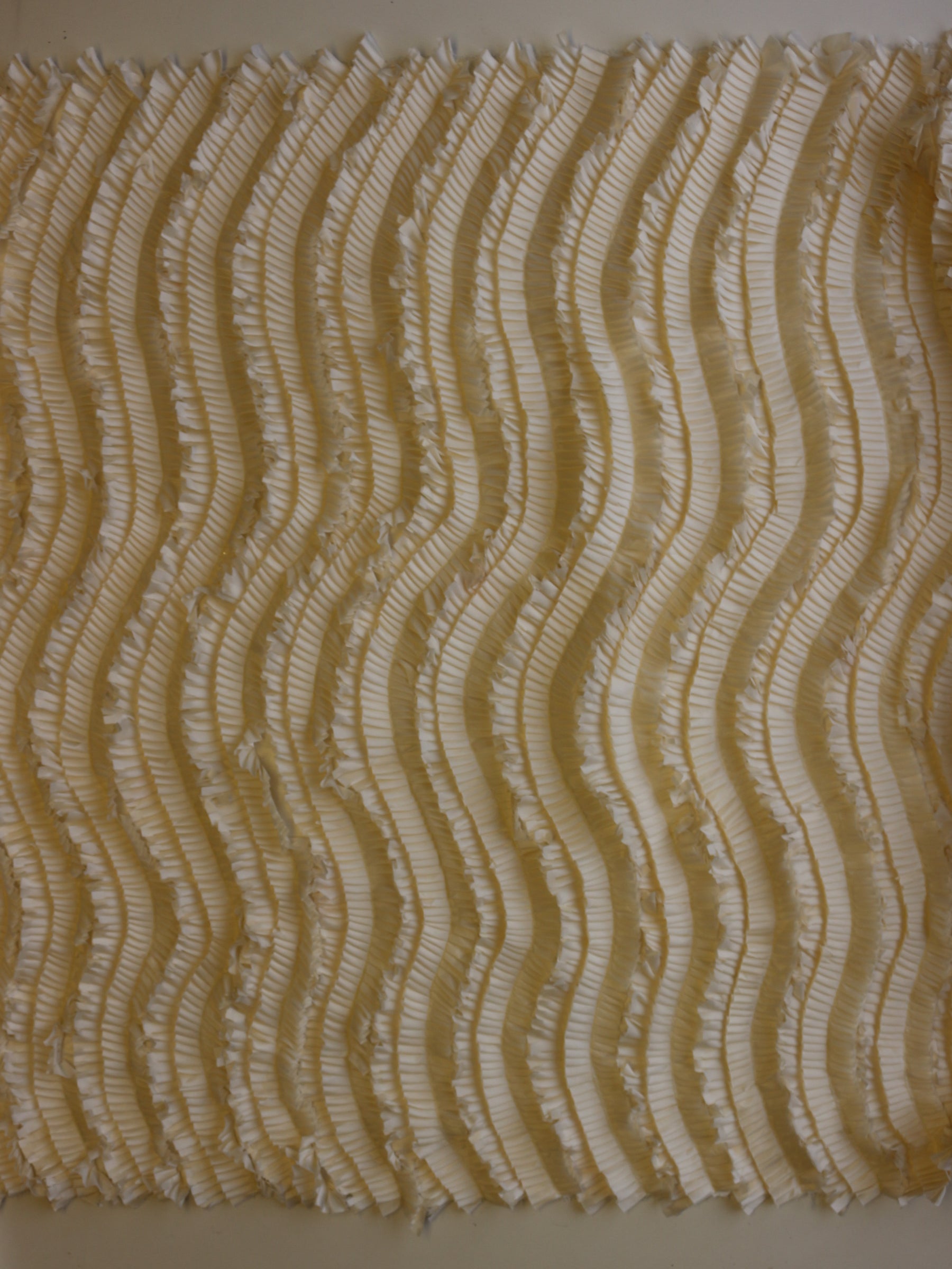 Ivory Pleated Fabric - Waves