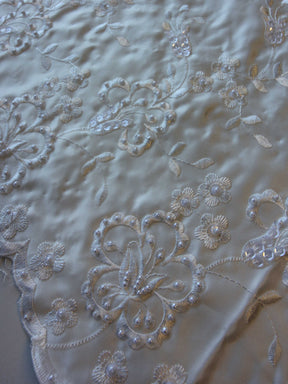 Ivory Embroidered Satin - Jonas