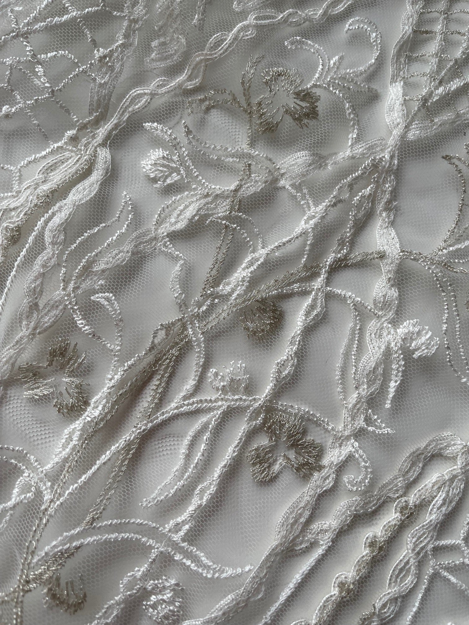 Ivory Embroidered Lace - Xenia