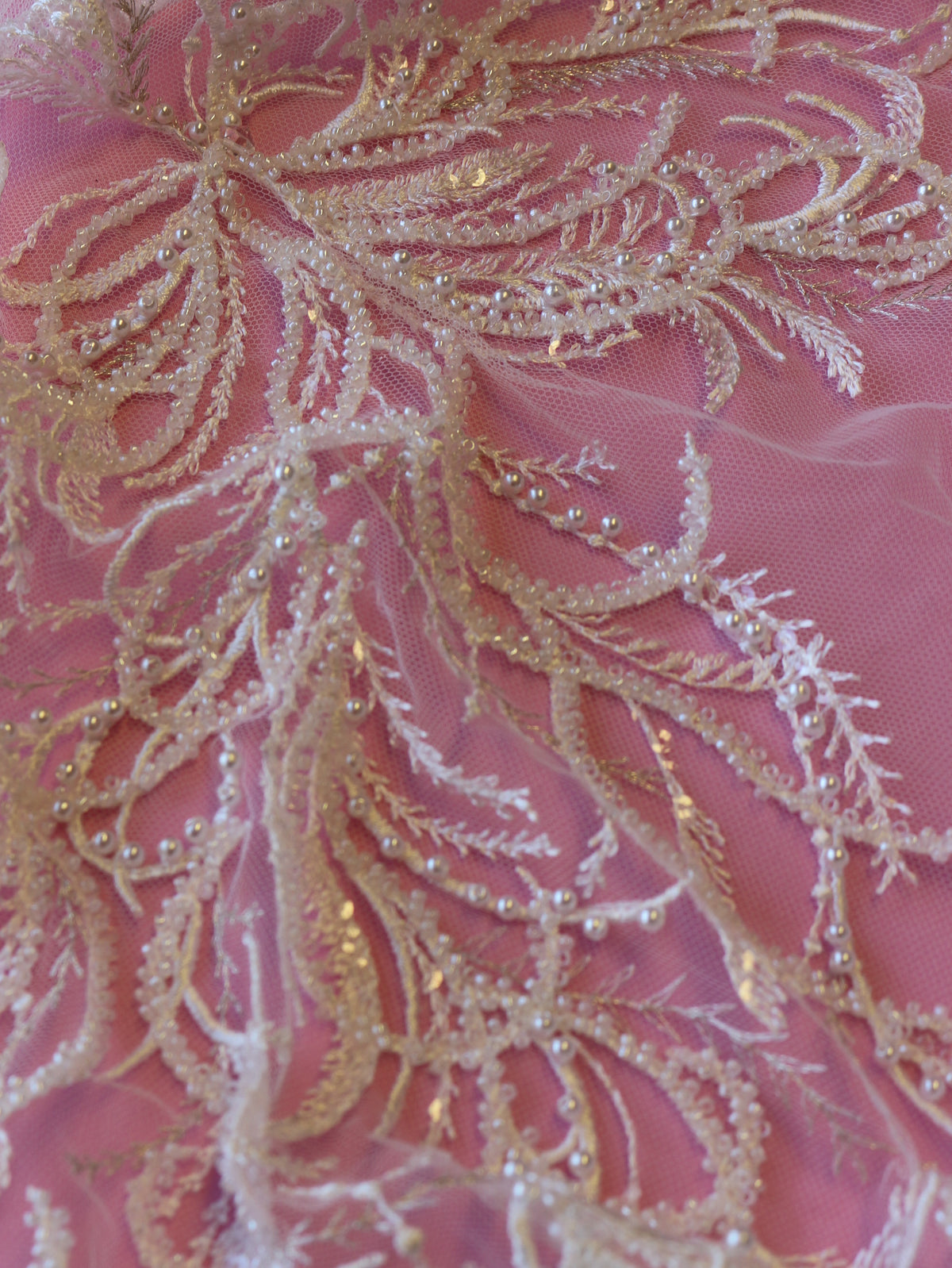 Ivory Beaded Lace - Zanobia