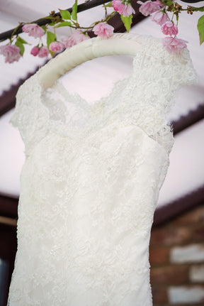 White Beaded and Corded Lace - Angelica
