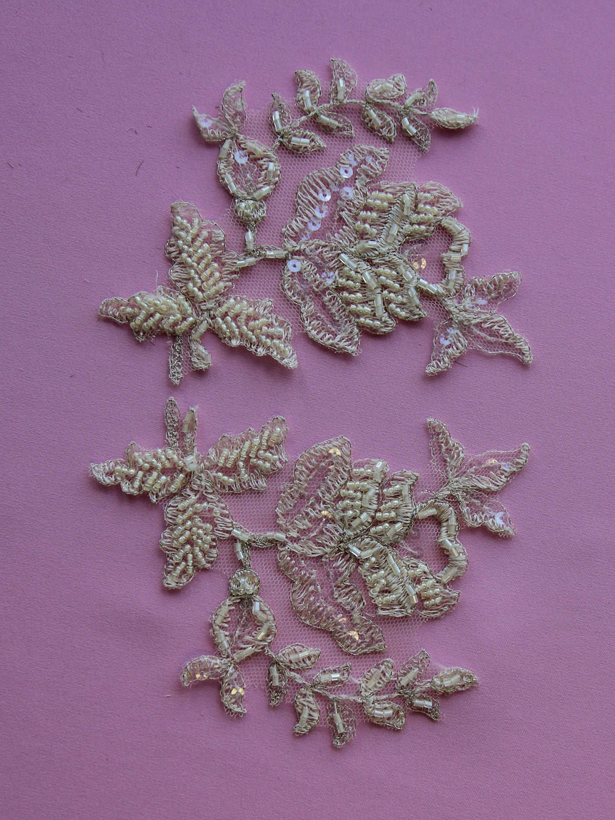 Antique Beaded Lace Applique - Chloe