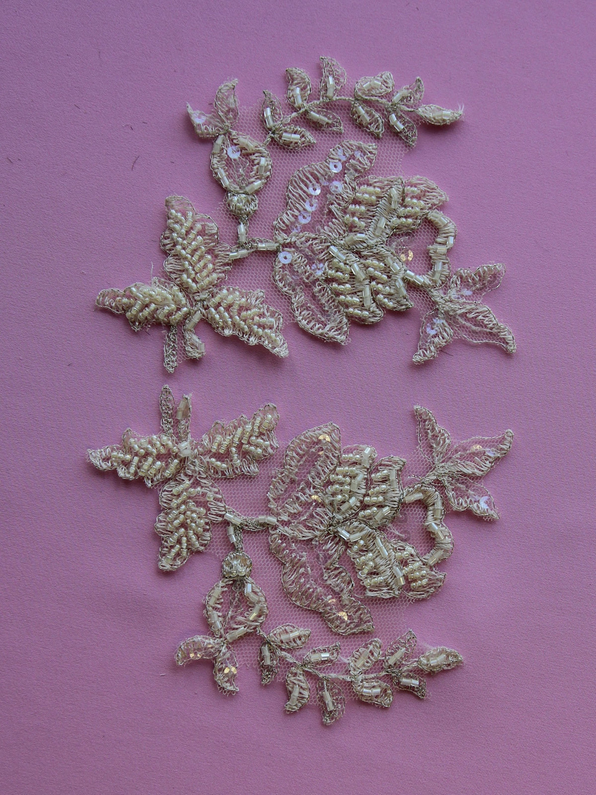 Antique Beaded Lace Applique - Chloe