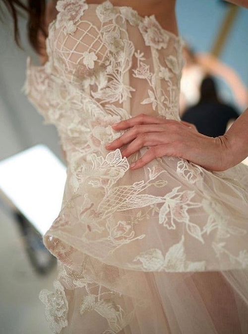 Ivory And Blush Lace Antonella