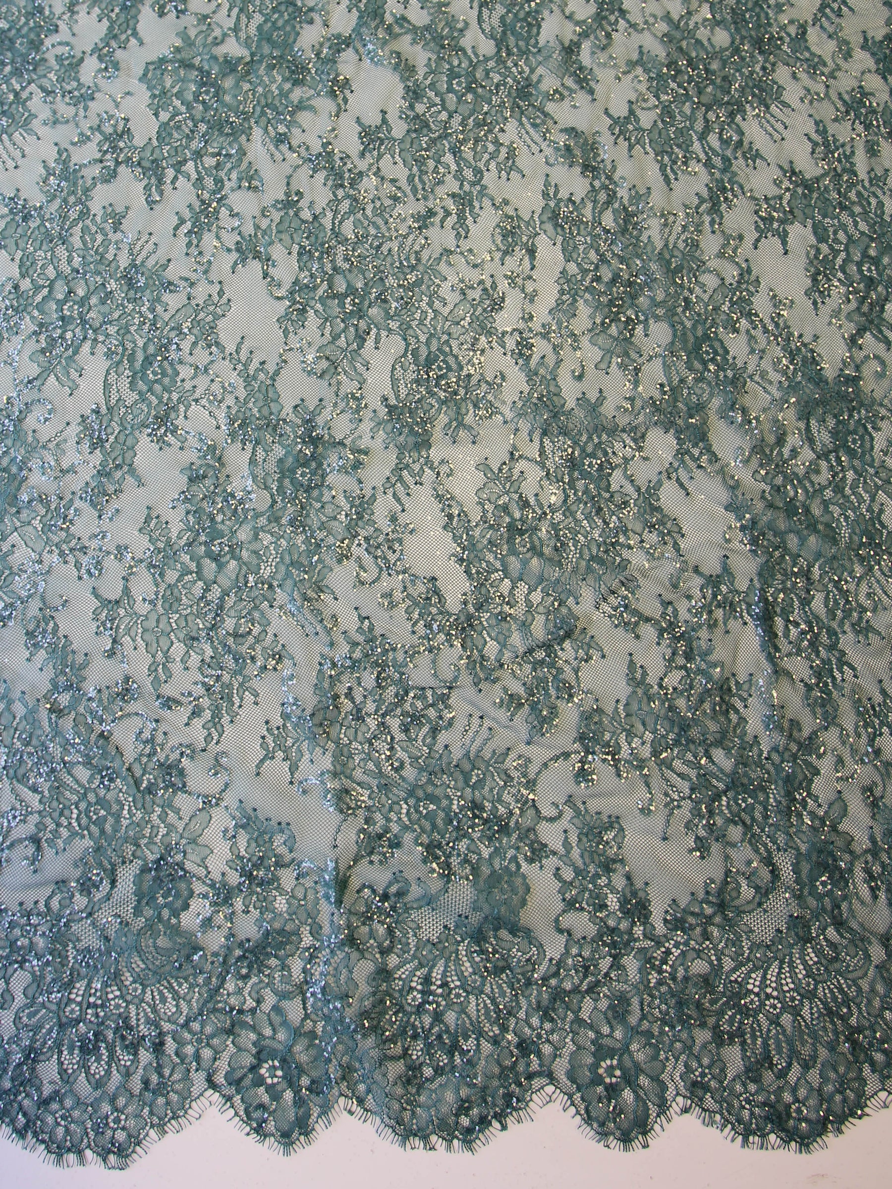 Teal Raschel Lace - Honor