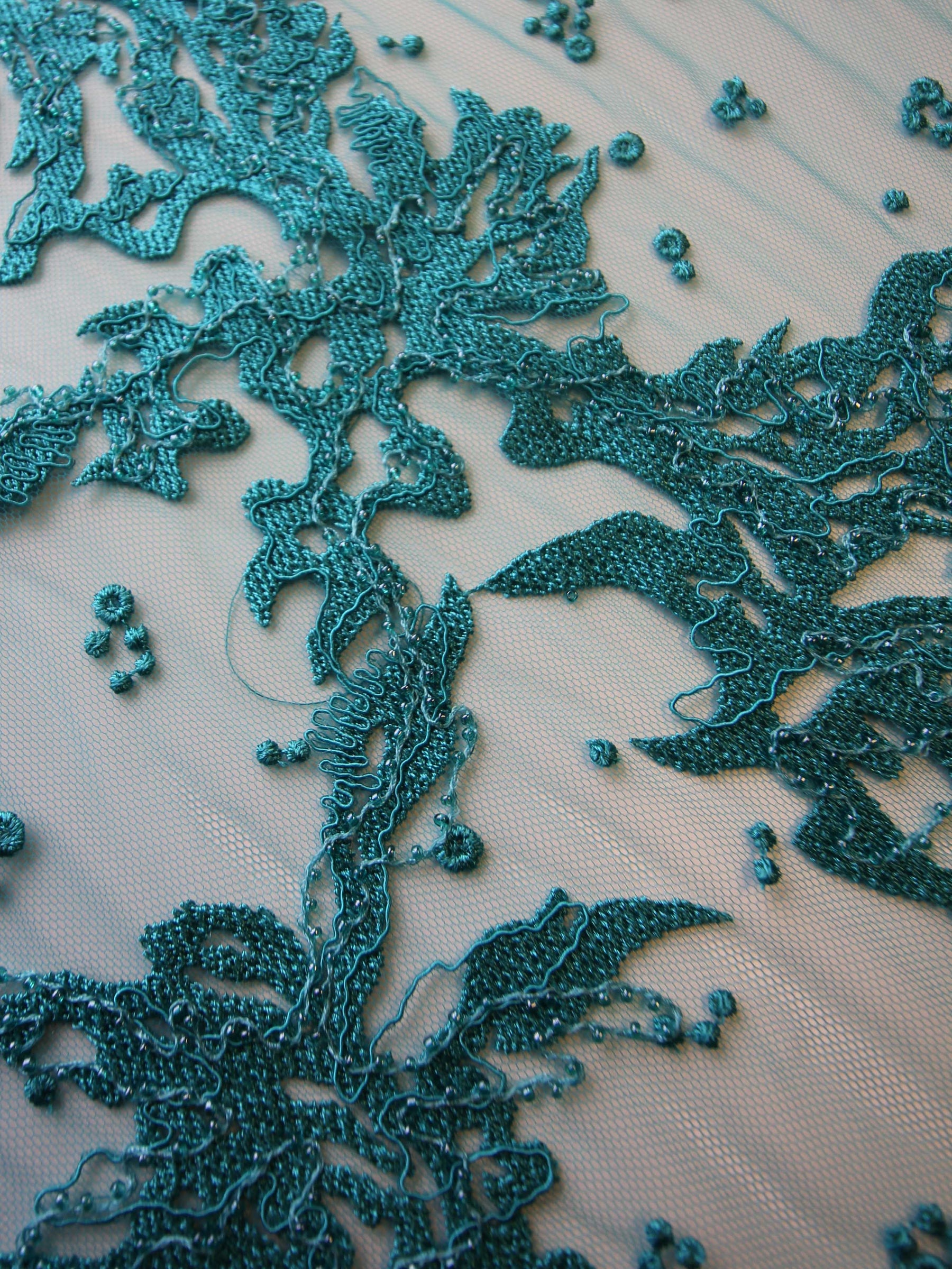 Aqua Embroidery Lace - Zelie