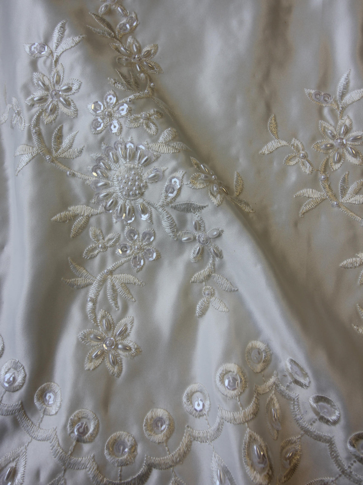 Ivory Embroidered Satin – Minx