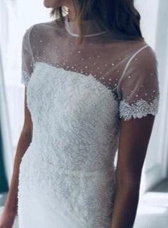 White Beaded Lace - Lucille