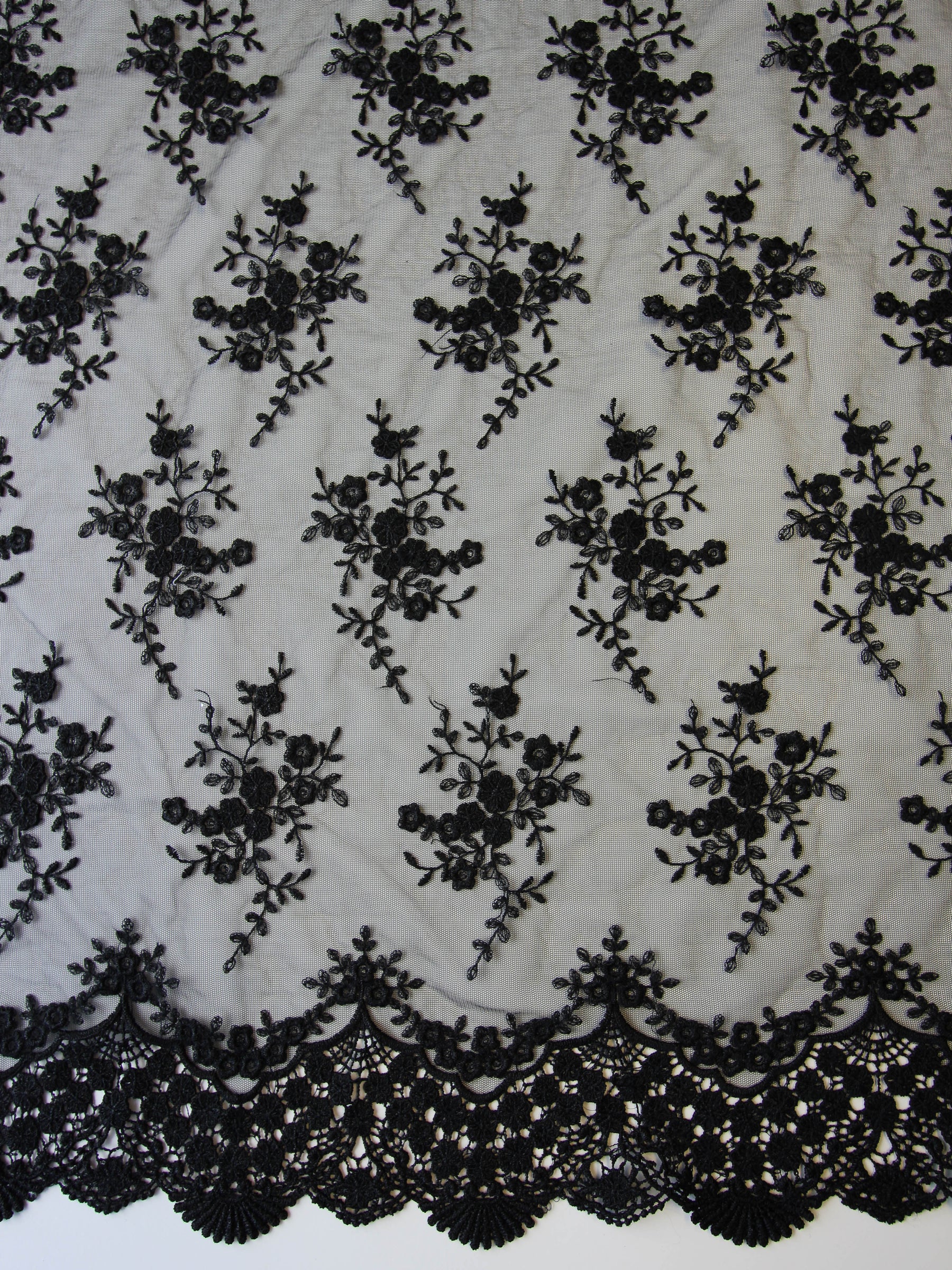 Black Embroidered Lace - Kirsty