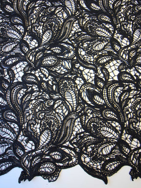 Black Corded & Sequinned Lace - Monet