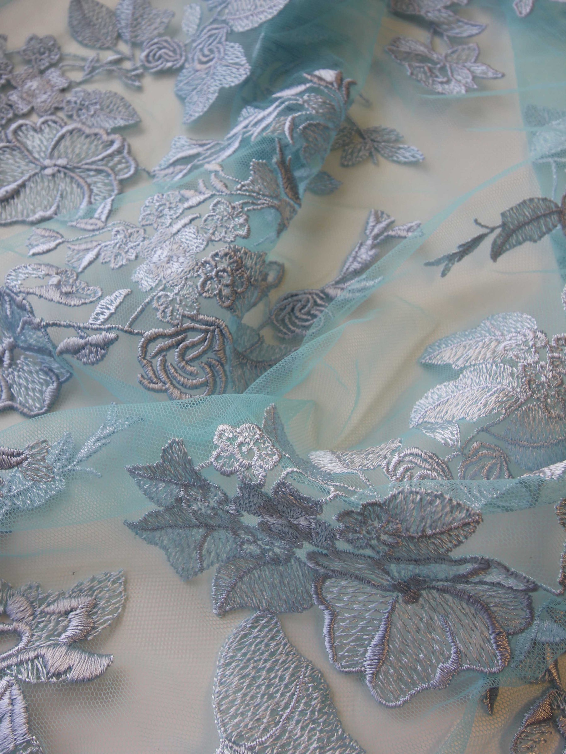 Blue Embroidery Lace - Garbo