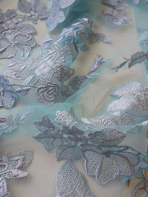 Blue Embroidery Lace - Garbo