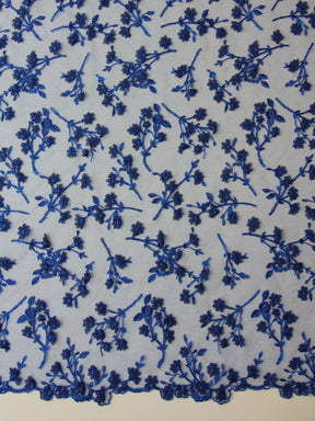 Royal Blue Embroidery Lace - Austen