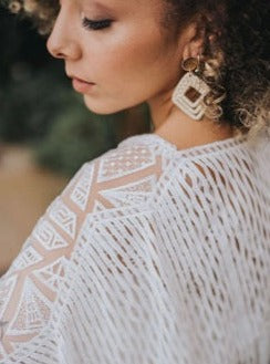 Ivory Fringed Embroidery Lace - Essence