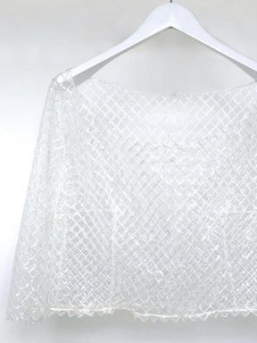 Ivory Sequinned Tulle - Glint