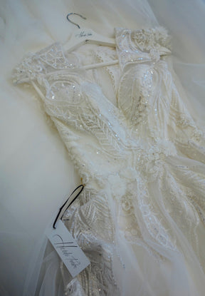 White Beaded Lace - Bridget