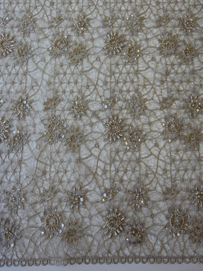 Champagne Beaded Lace - Louanda