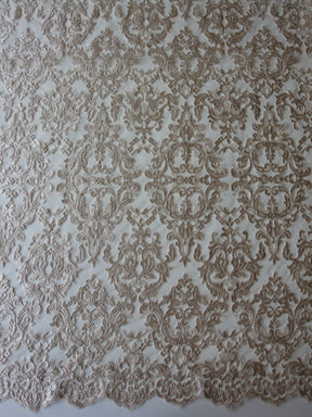 Champagne Sequinned Embroidery Lace - Albany
