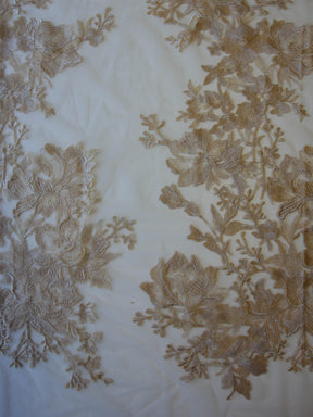 Champagne Embroidered Lace - Fontaine