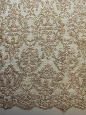 Champagne Sequinned Embroidery Lace - Albany