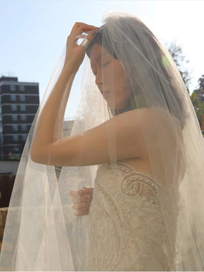 Ivory Beaded with White Feathers Lace - Chantelle