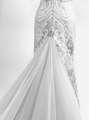 Ivory Corded Lace - Charvi