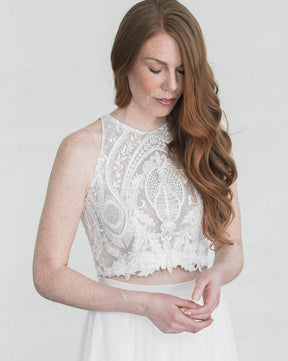 Ivory Sequinned Lace - Pleasance