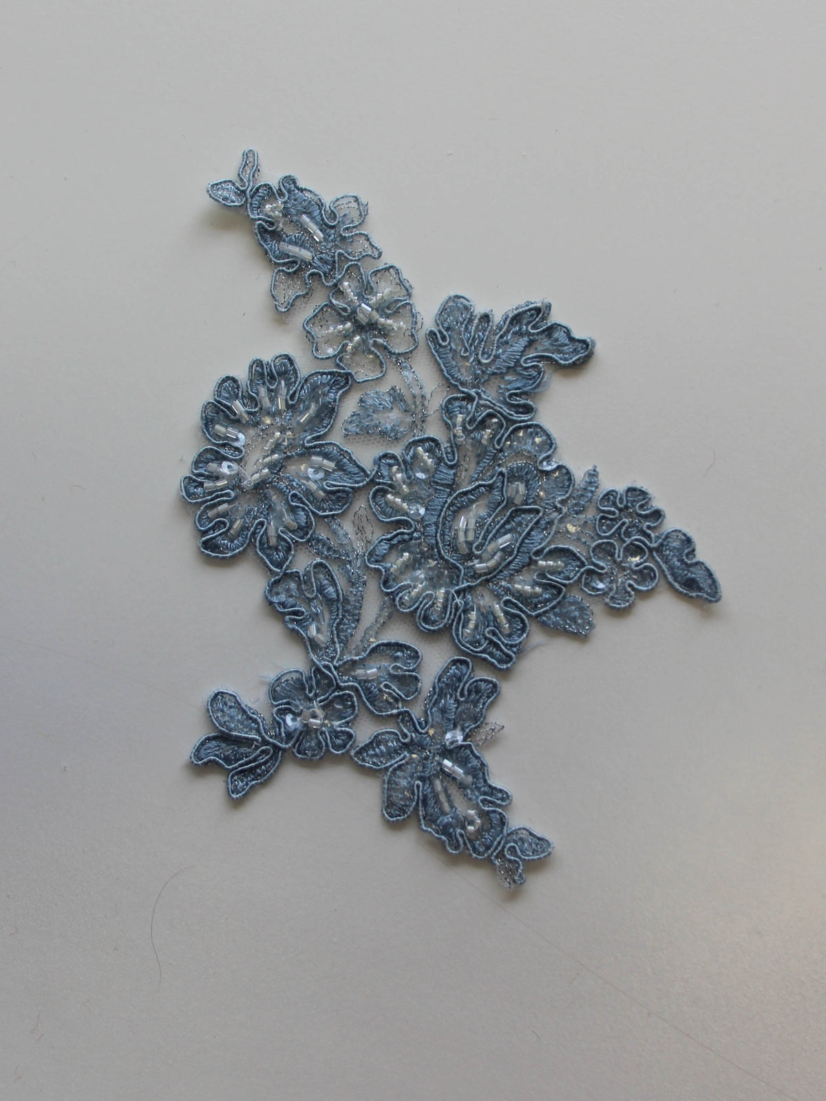 Vintage Blue Beaded Lace Appliques - Victoria