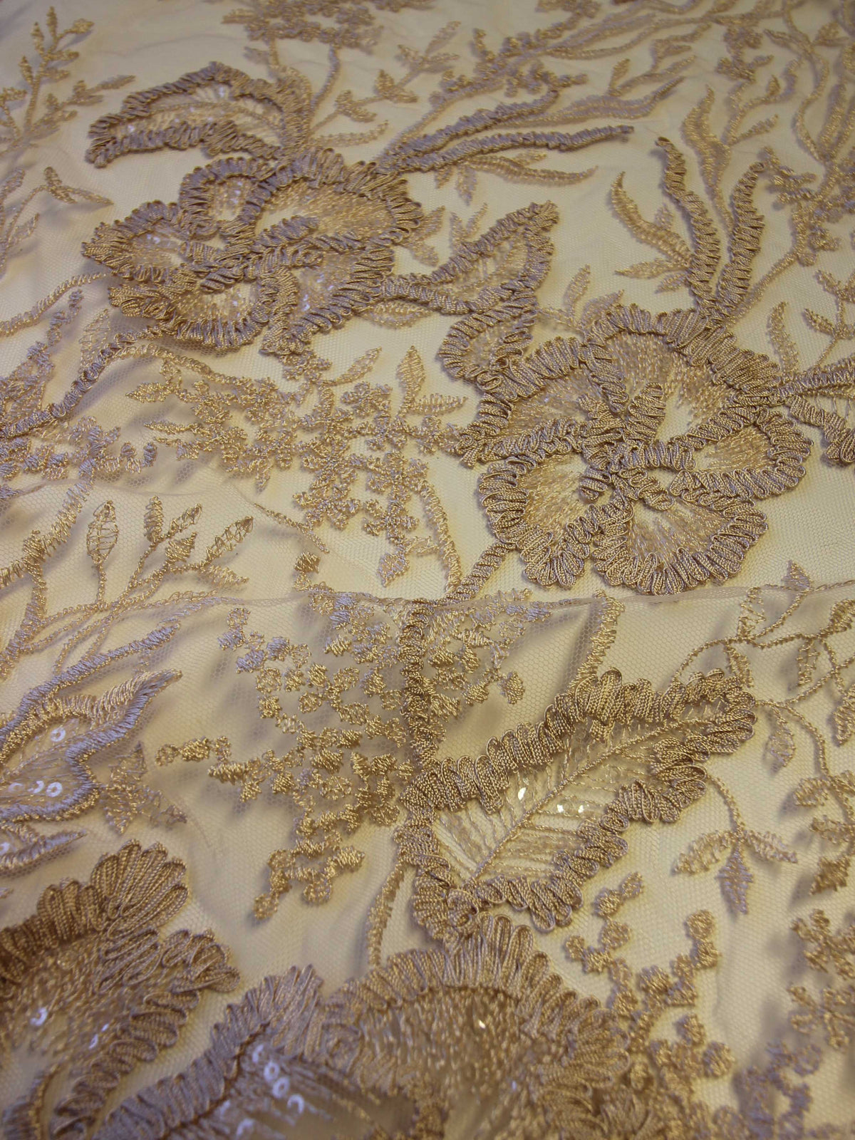 Coffee Embroidered Lace - Bexley