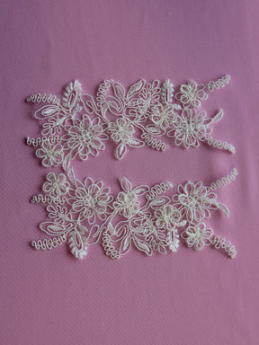 Ivory Corded Lace Appliques - Coral (Medium)