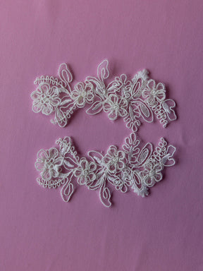 Ivory Corded Lace Appliques - Coral (Small)