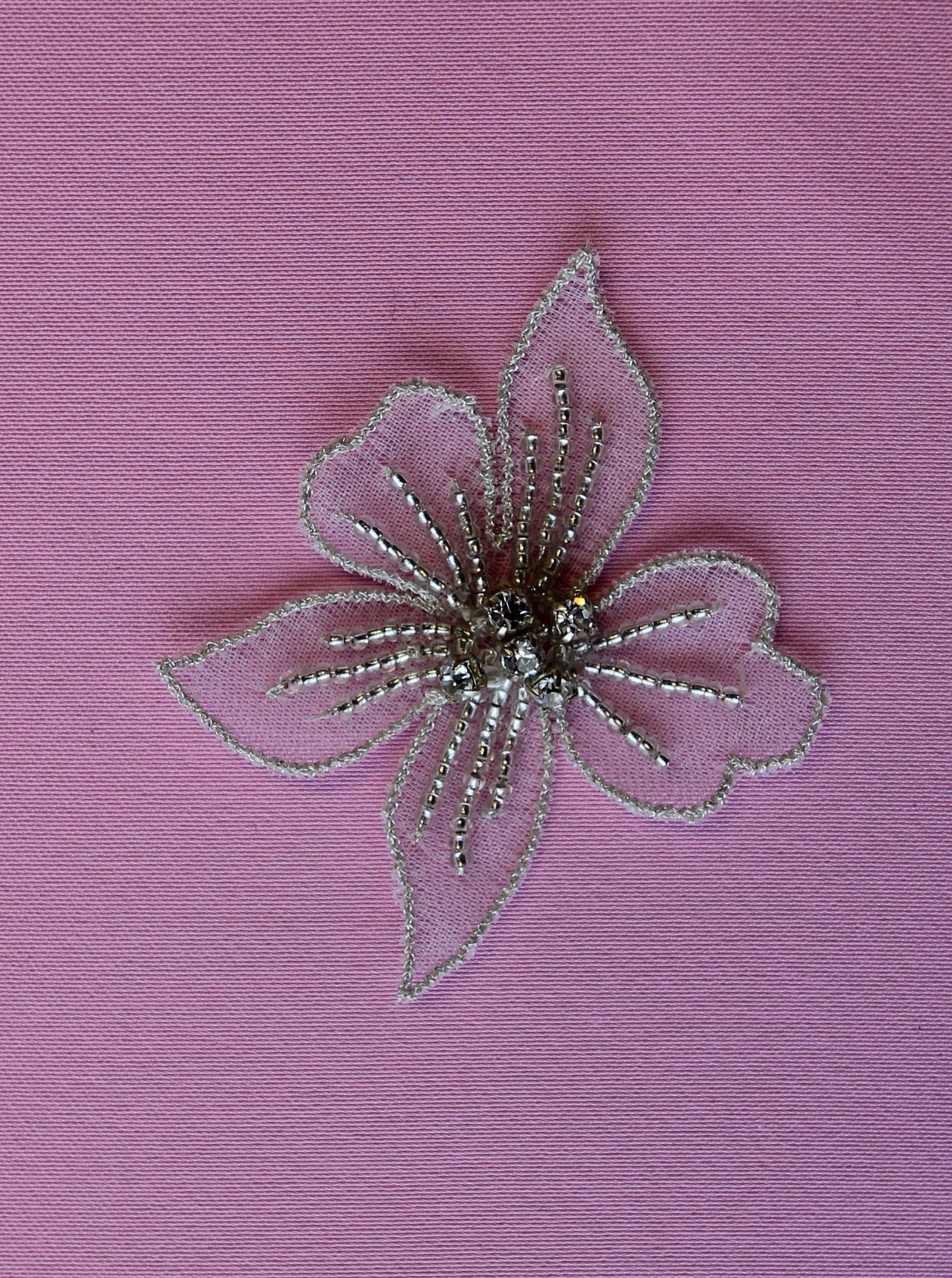 Crystalised Flower Applique - Deidre