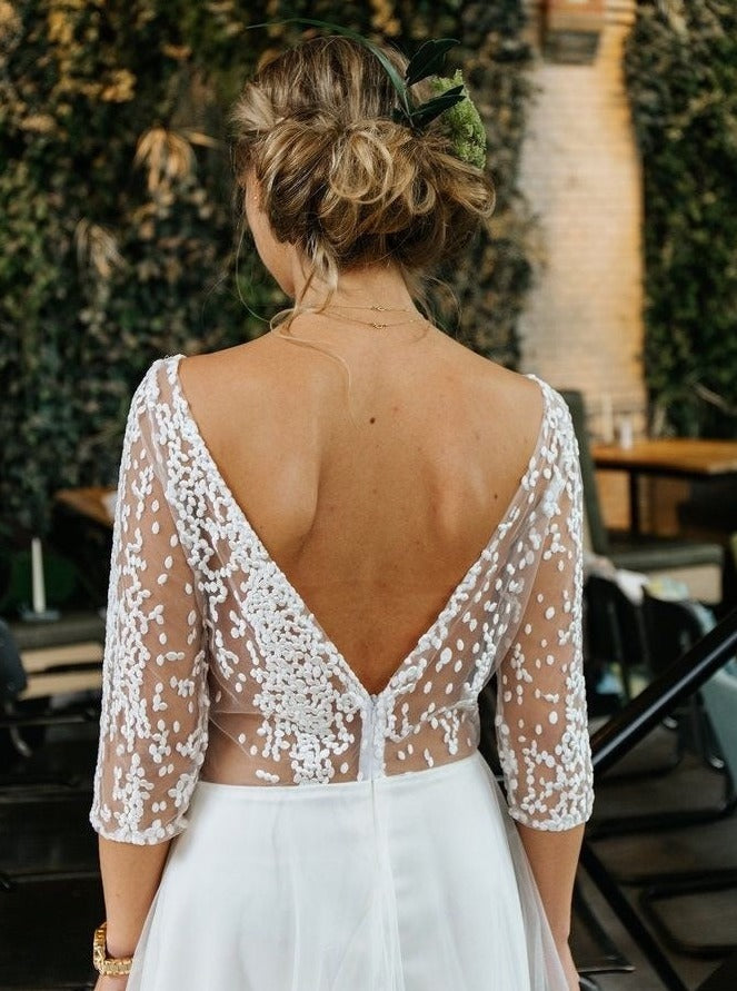 Ivory Embroidered Lace - Gabby