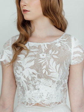 Ivory Sequinned Embroidery Lace - Gaynor