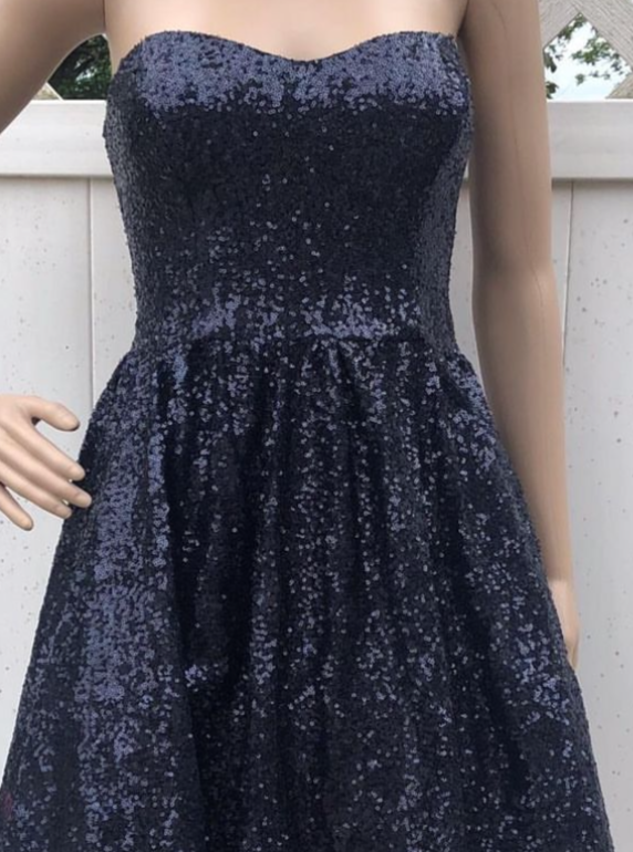 Navy Sequinned Tulle - Glow