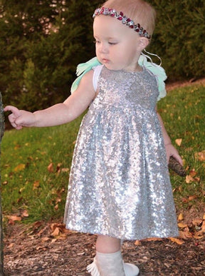 Silver Sequinned Tulle - Glow