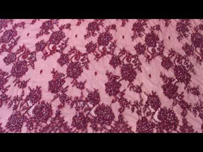 Maroon Beaded Lace - Jacintha