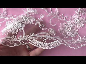 Ivory Embroidered Lace - Orlaith