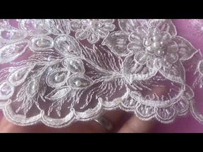 Ivory Lace Trimmed Tulle - Hava