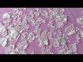 Ivory 3D Embroidered Lace - Hunter