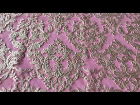 Champagne Sequinned Embroidery Lace - Albany