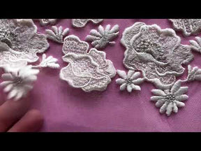 Ivory Embroidered Lace - Thora